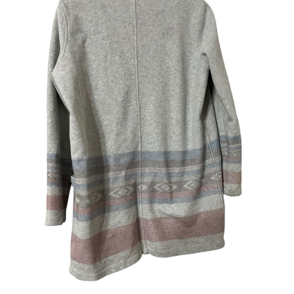 FAHERTY Gray Open Striped Cardigan Sweater - Picture 7 of 8